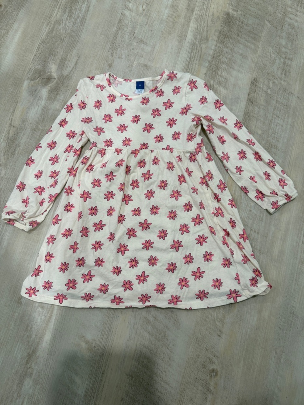 Old Navy Cream Dress with Pink Floral Print